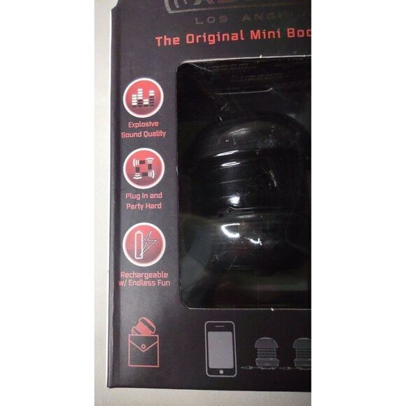 XBoom Black Rechargeable Mini Boombox with Ceramic Tweeter NWOT - Picture 4 of 6